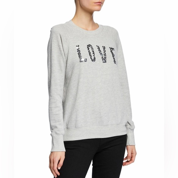 Sundry Love Sequin Embellished Raglan Pullover Sweatshirt Size Small - Picture 3 of 9